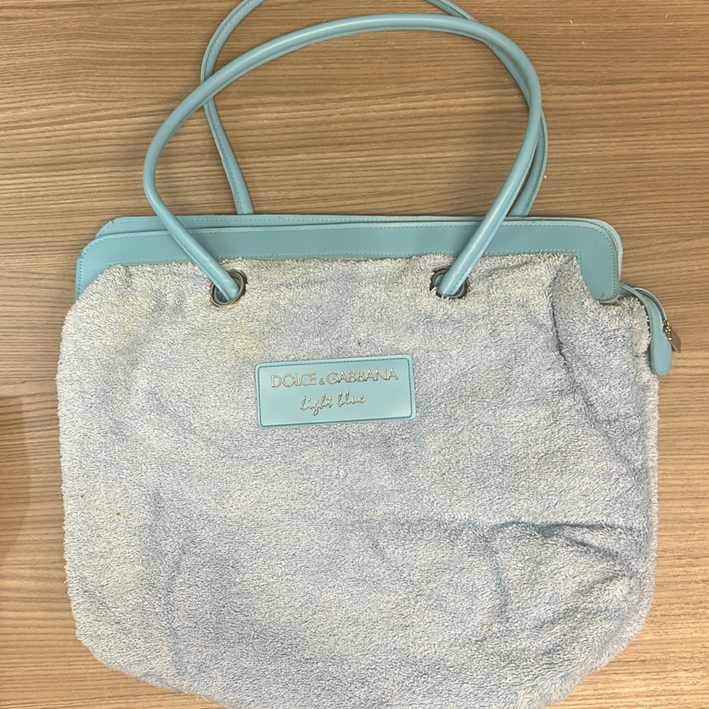 VTG Dolce & Gabbana Light Blue Towel Tote Bag